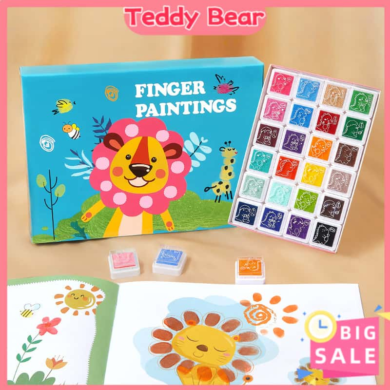 Finger Painting Colors with Template - Mewarnai Cat Jari Paint / Finger Painting untuk Anak