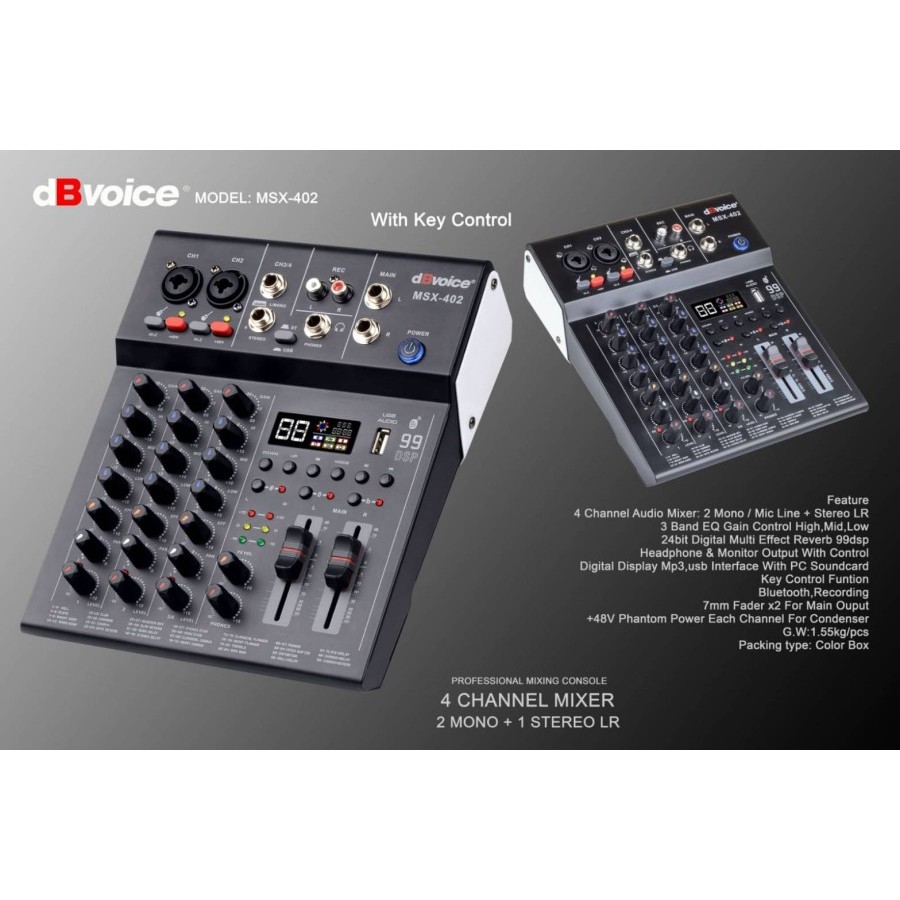MSX-402 MIXER 4 CHANNEL DBVOICE ORIGINAL / MIXER 4 CHANNEL / MSX402 DBVOICE / MSX 402 DBVOICE