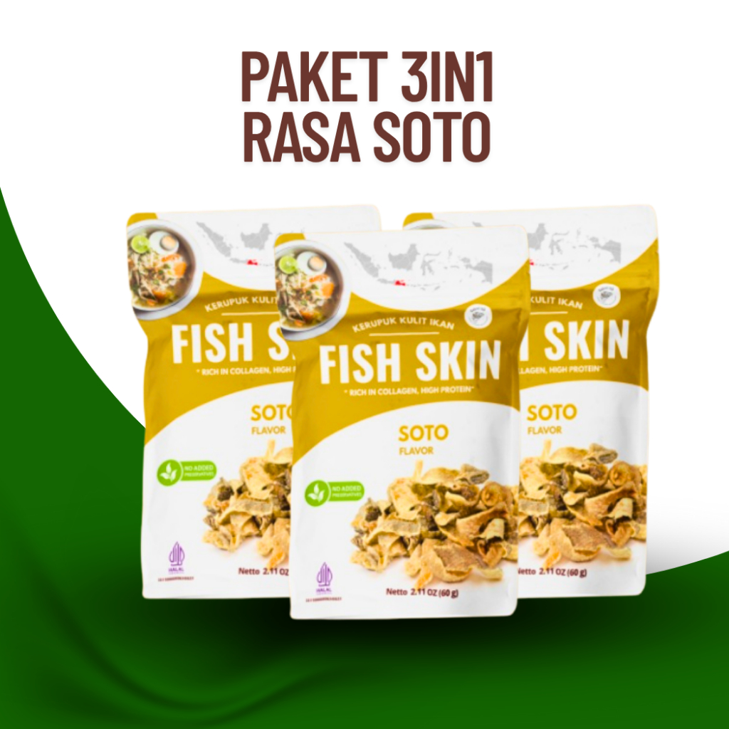 

Caliofish 3in1 Kerupuk Kulit Ikan Fish Skin Soto Paket Combo