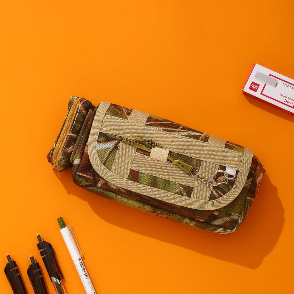 

Camouflage Zipper Pencil Bag for Boys, Multi functional Stationery Bag for Students, Large Capacity Pencil Bag