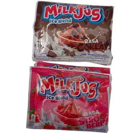 

Milksjus ice blend milk shake powder @ 25gr isi 10 bungkus perenteng Varian - strowberry- coklat