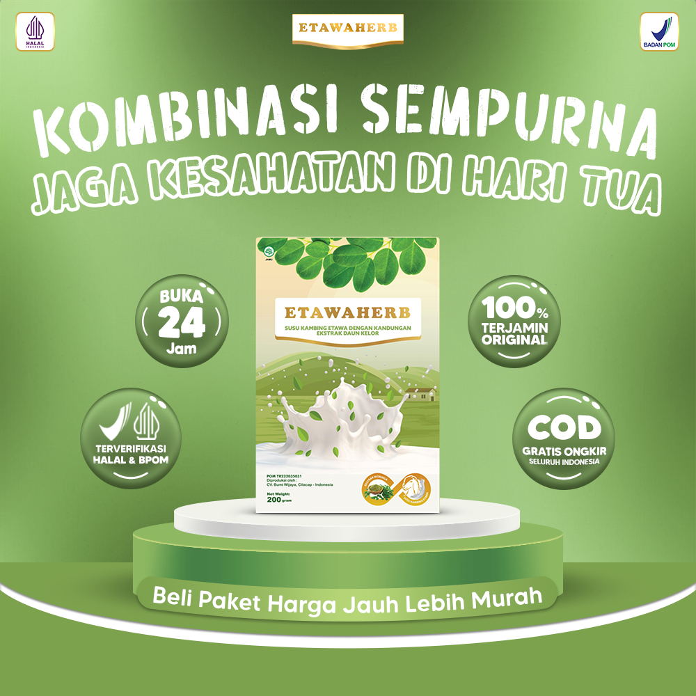

Etawaherb Susu Kambing Etawa Premium dan Daun Kelor Bantu Menjaga Kesehatan Lansia