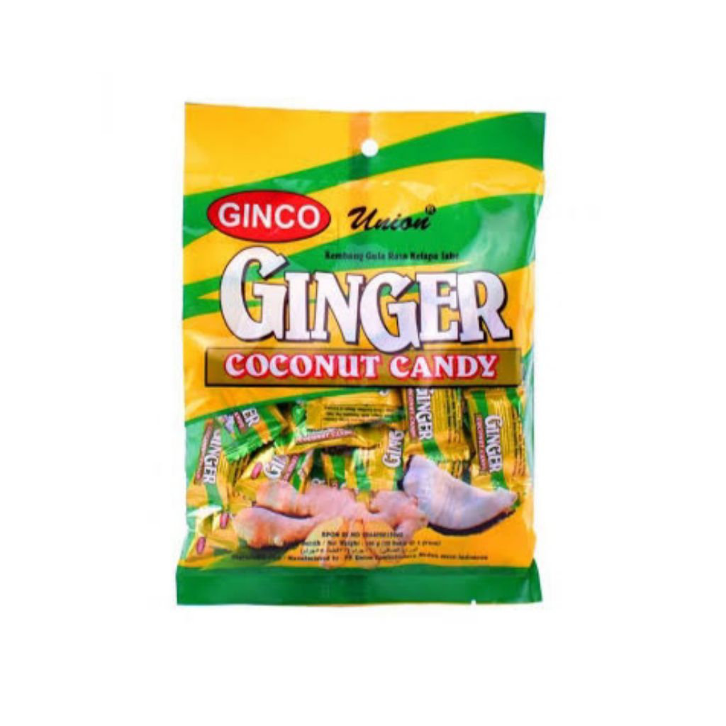 

Ginco GINGER COCONUT CANDY Permen Kelapa Jahe Asli Medan • 140 gr