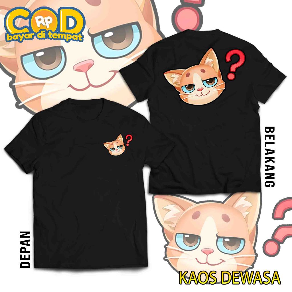 HosinShop - Kaos Emote Mobile Legend - Kaos Atasan Katun Sablon - Kaos Emote ML Meow?? - Baju Kaos D