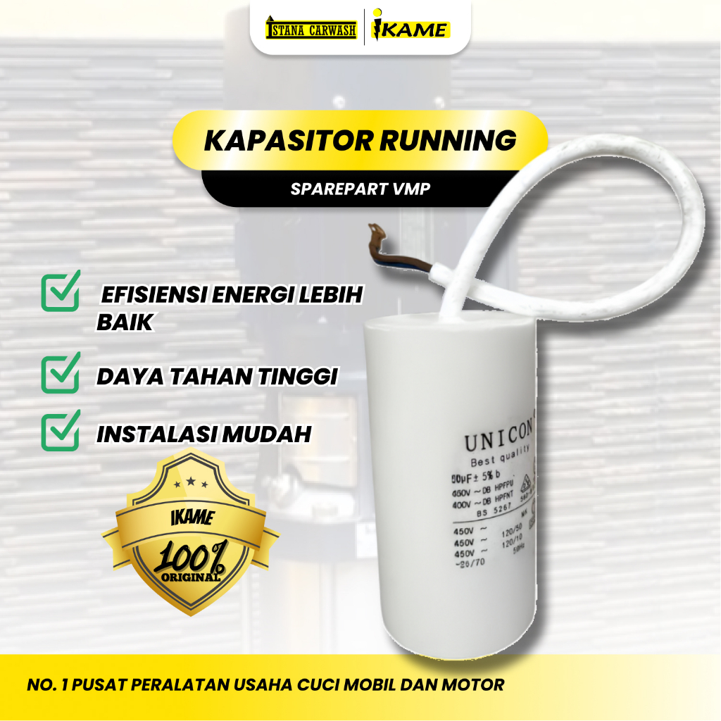 Sparepart Pompa VMP IKAME Kapasitor Running VMP - Komponen Pompa Air High Pressure Cuci Mobil | Ista