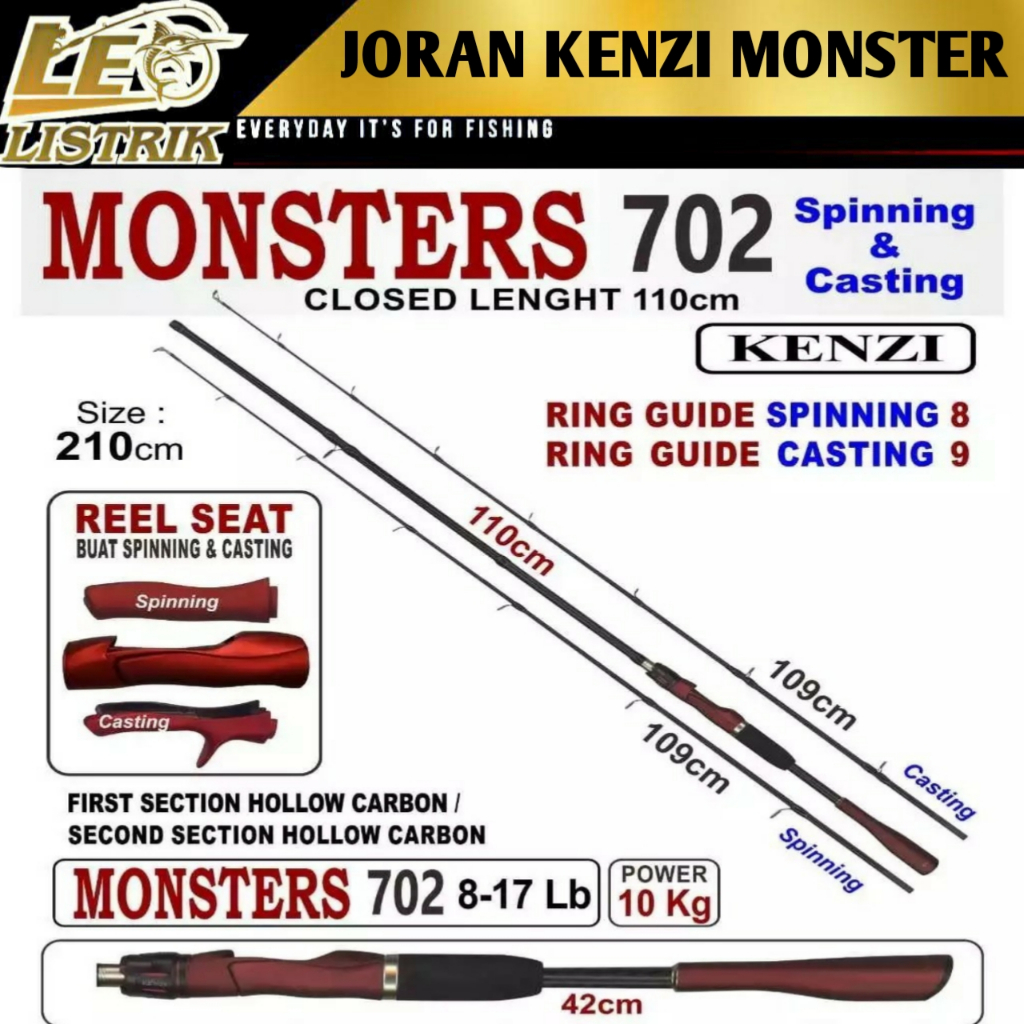 JORAN KENZI MONSTER 180CM 210CM ROD KENZI MONSTERS JORAN SPINNING TERLARIS JORAN CASTING TERLARIS
