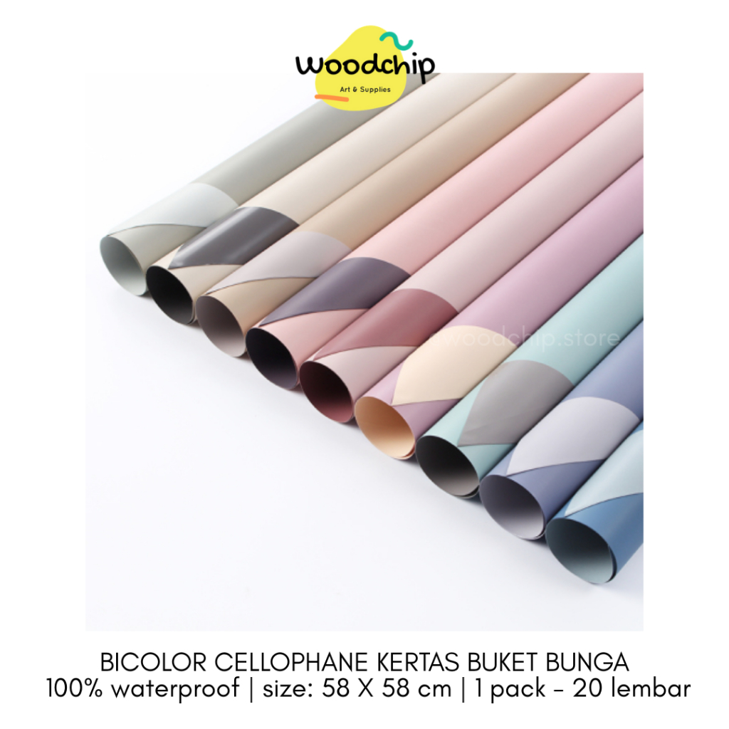 

[PACK] BICOLOR CELLOPHANE (2) KERTAS BUKET BUNGA - KERTAS KADO - WRAPPING PAPER - SAMPUL BUKU