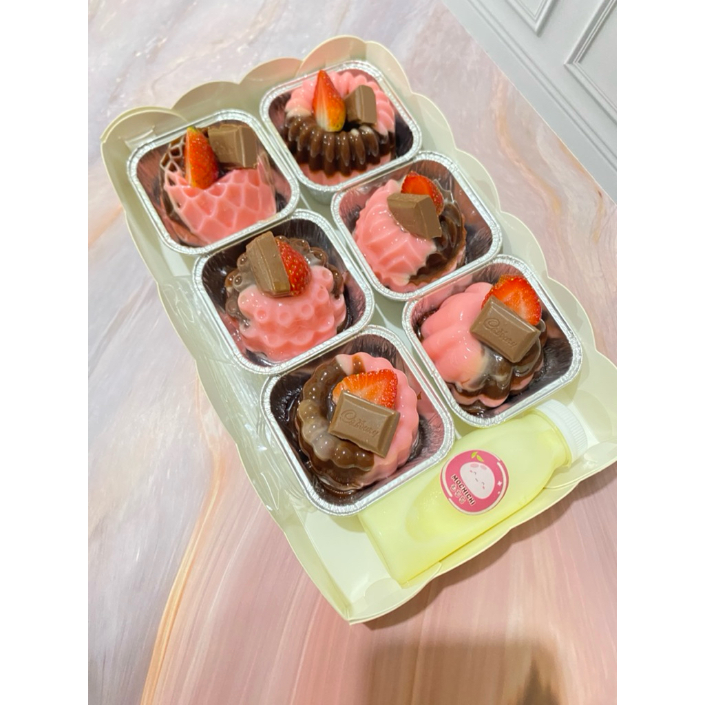 

Puding Susu Chocolate Strawberry - Puding Birthday - Isi 6 pcs