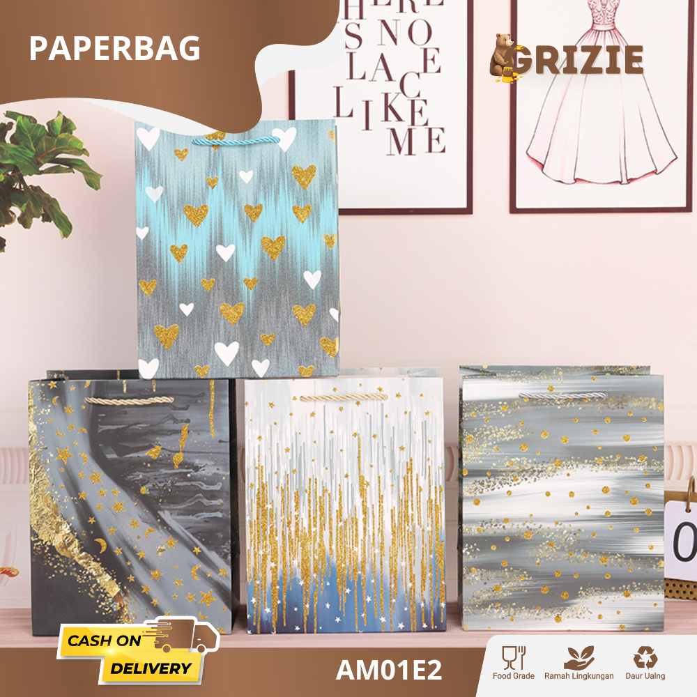 

Paper Bag Tote Bag / Gift Box Tote Bag / High end Gift Paper Bag Paperbag Box Set Motif, Souvenir, Tas kue, Hampers | AM01E2