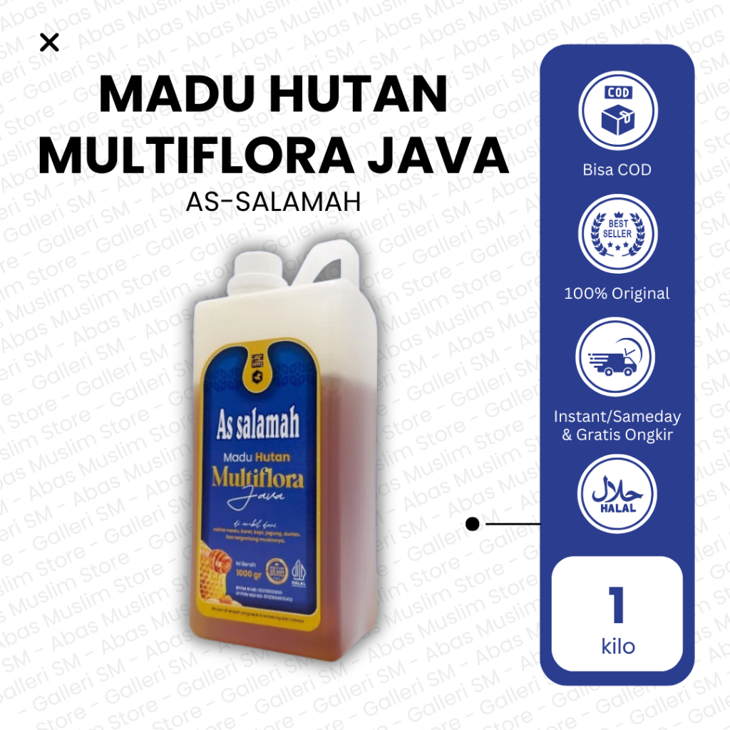 

Madu Hutan Multiflora Java As Salamah 1000 gram Madu Asli Alami Original Honey 1 kg