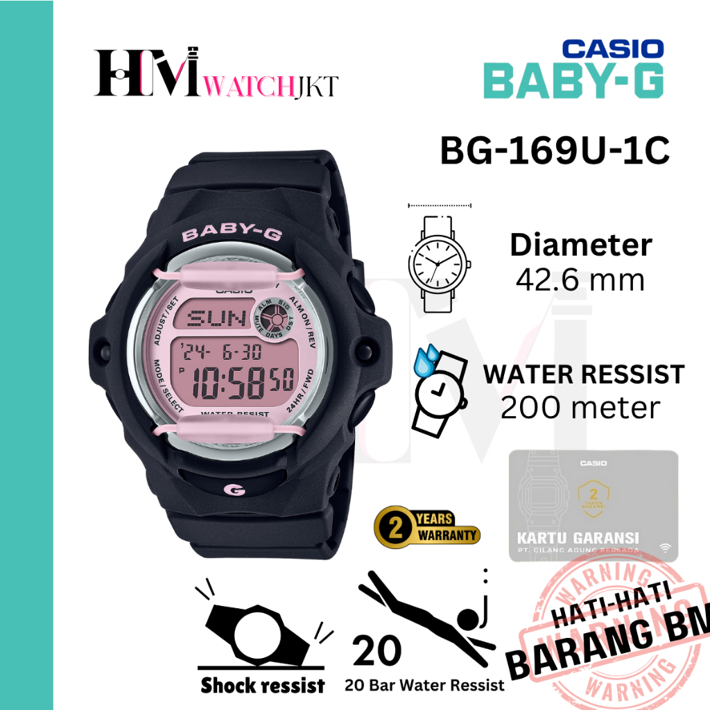 CASIO BABY-G BG-169U-1CDR Jam Tangan Wanita Original Digital Sport Antiair BG-169U-1C