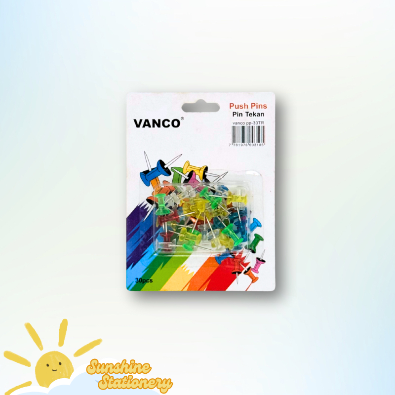 

[PAK/30PCS] VANCO Paku Push Pins Pin Tekan PP-30TR