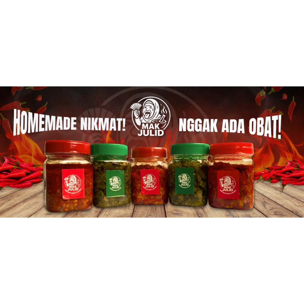 

Sambal Bawang Mak Julid Harga Grosir 20 Pcs bisa mix rasa isi @150ml.