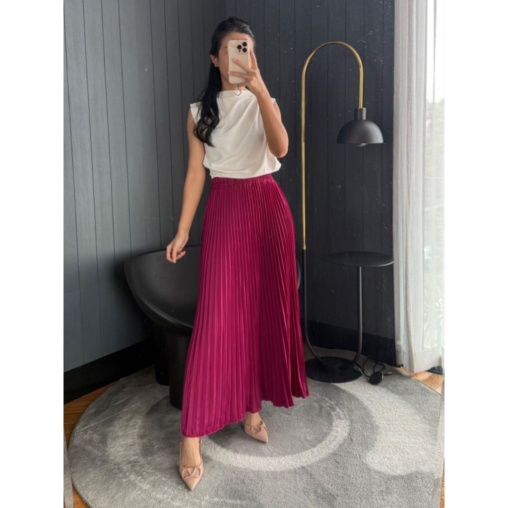 Rok Plisket Mayung /Rok Plisket /Plisket Premium /Pleated Skirt - Rok Plisket Hyget Super Premium Ko