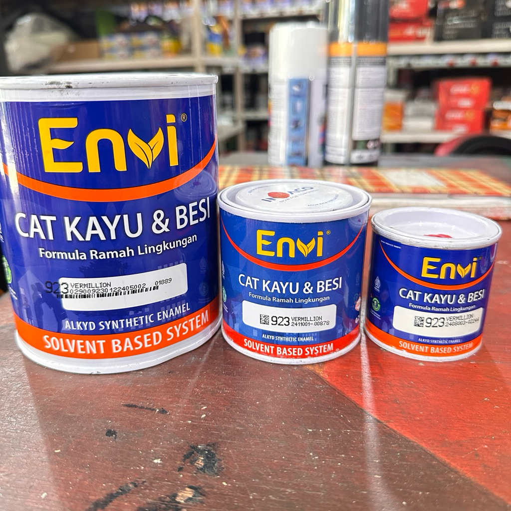 

ENVI Cat minyak kayu dan besi warna merah 0,9 Liter | 200cc | 100cc