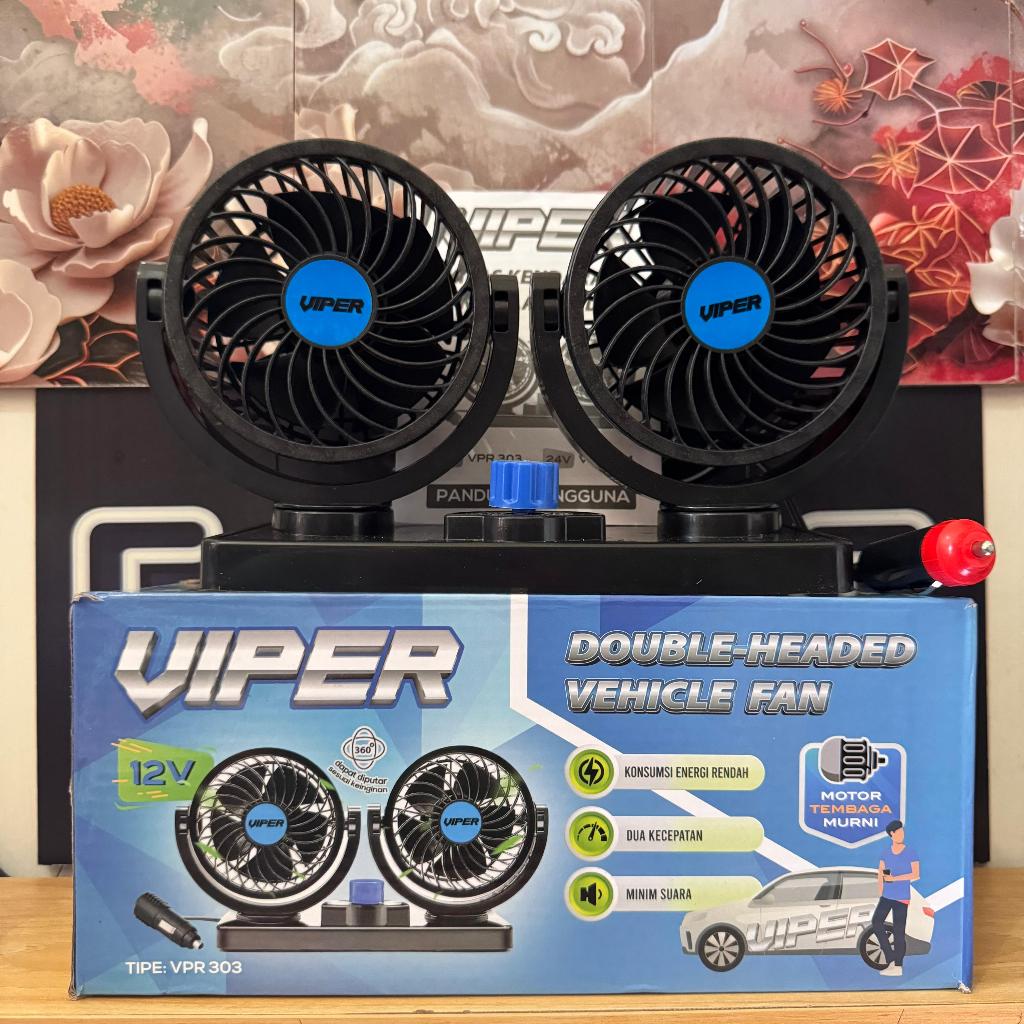 ORIGINAL KIPAS MOBIL MOTOR TEMBAGA MURNI VIPER 12VOLT DOUBLE-HEADED FAN KIPAS MOBIL TRUK PICK UP