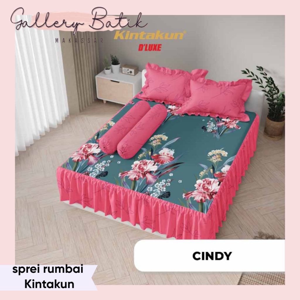 Kintakun Sprei Rumbai Queen 160x 200 DLUXE Aesthetic Microtex TERMURAH MAKASSAR [[Gallery Batik Maka