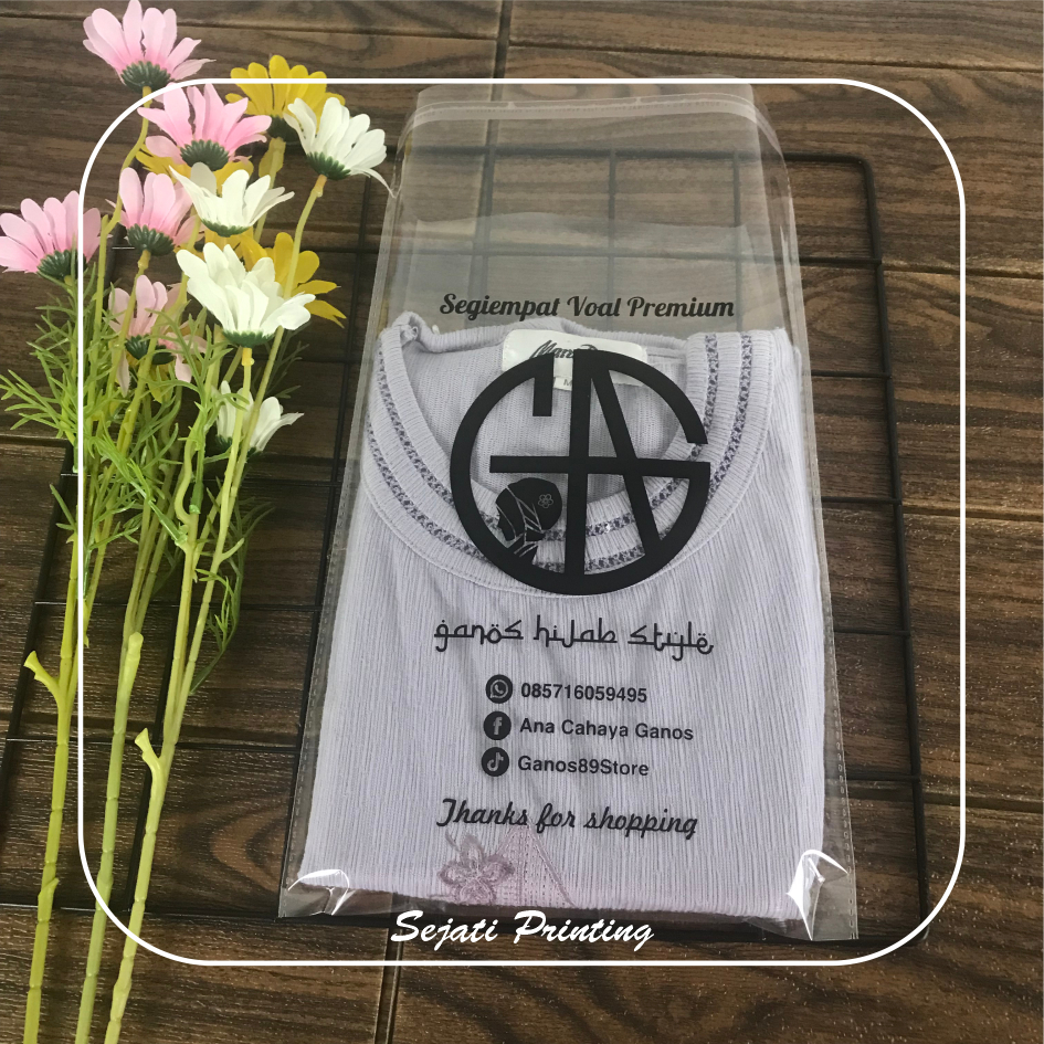 

(Isi 100 pcs) Sablon Plastik Murah OPP 40 Micron 15, 20 , FREE DESAIN - SEJATIPRINTING