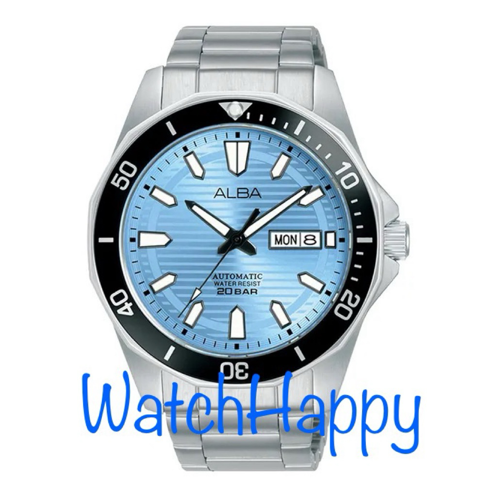 JAM TANGAN ANALOG PRIA ALBA AL4459X1 / AL4459 / AL4459X AUTOMATIC MECHANICAL MOVEMENT ICE BLUE PATTE