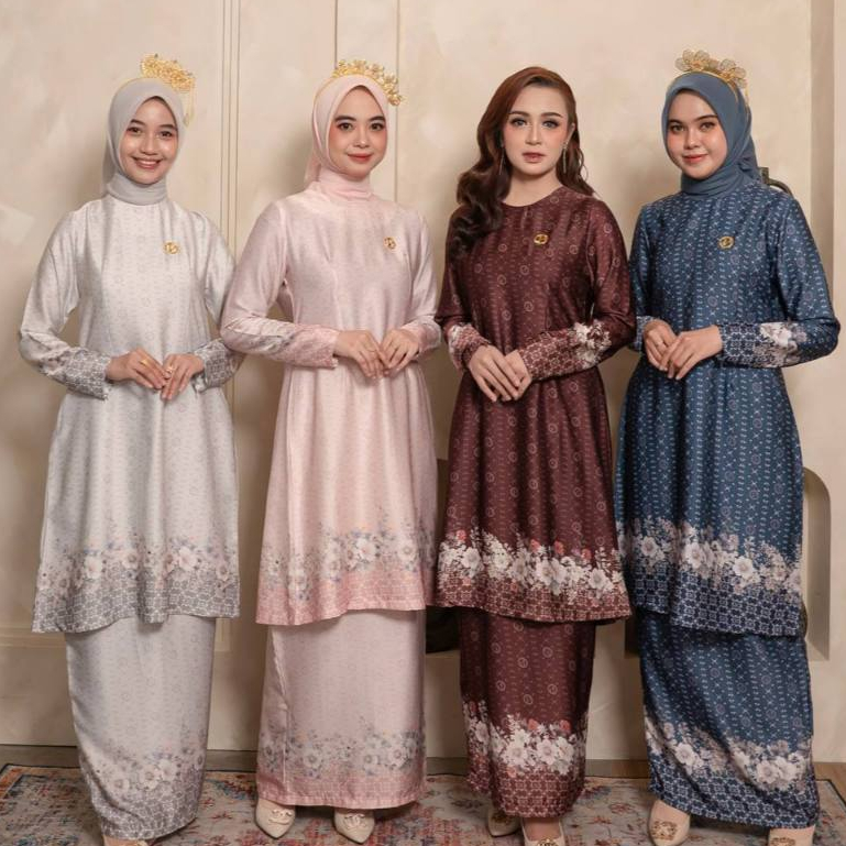 ANGGUN SET KURUNG COUPLE ABIZA SILK - ONESET MELAYU - MALAYSIA SERAGAMAN - LEBARAN COUPLE KELUARGA