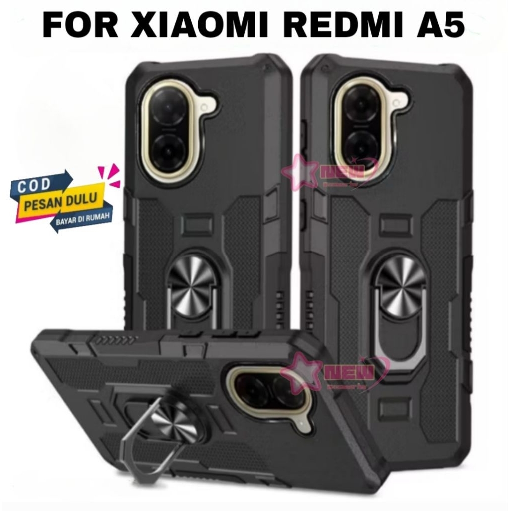 Casing Hp Xiaomi Redmi A5 Hardcase Robot Armor Hit Ring Case Casing Standing Robot Premium
