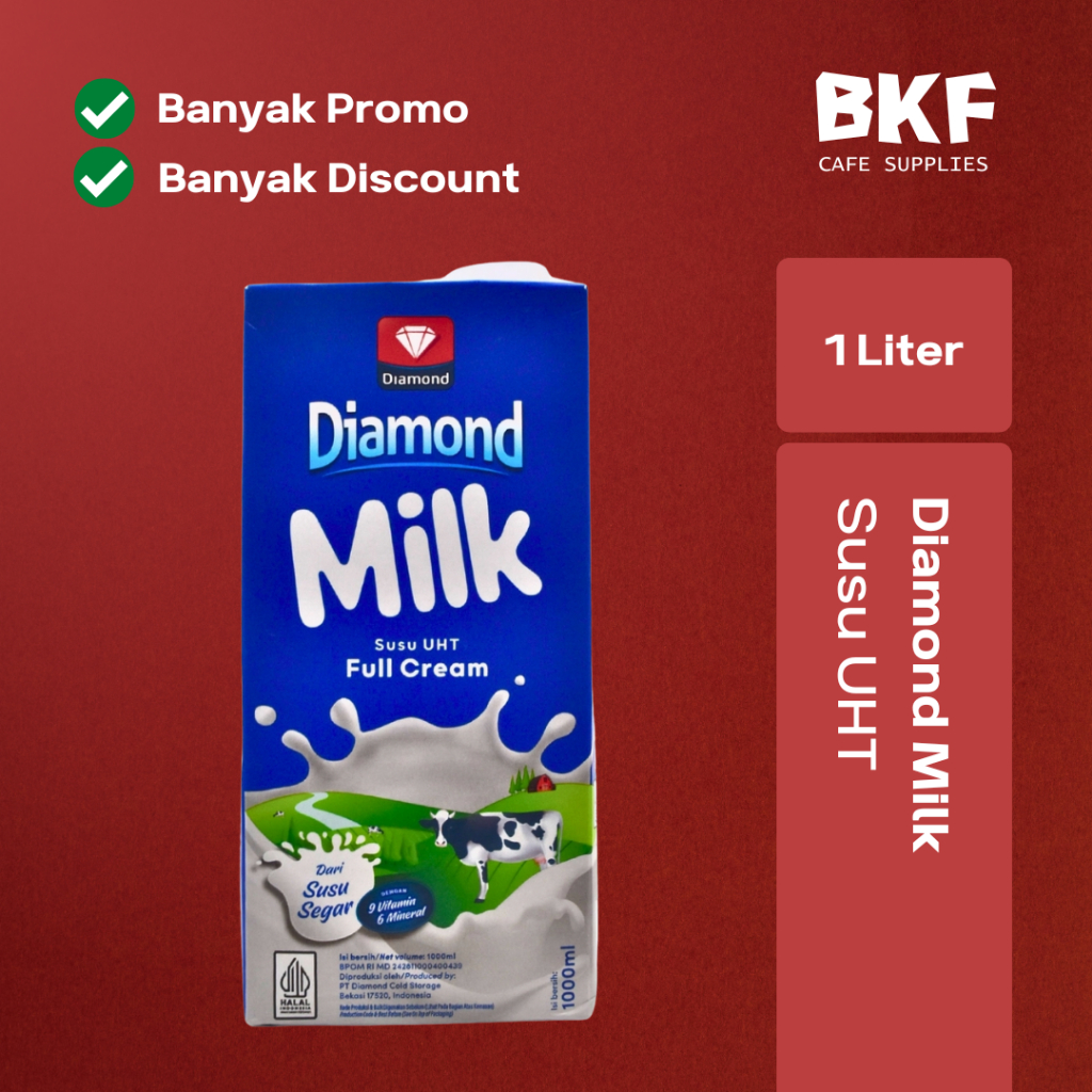 

Diamond Milk UHT Full Cream 1L — Susu UHT 1 Liter dari Susu Segar, Cocok untuk Cafe & Rumah