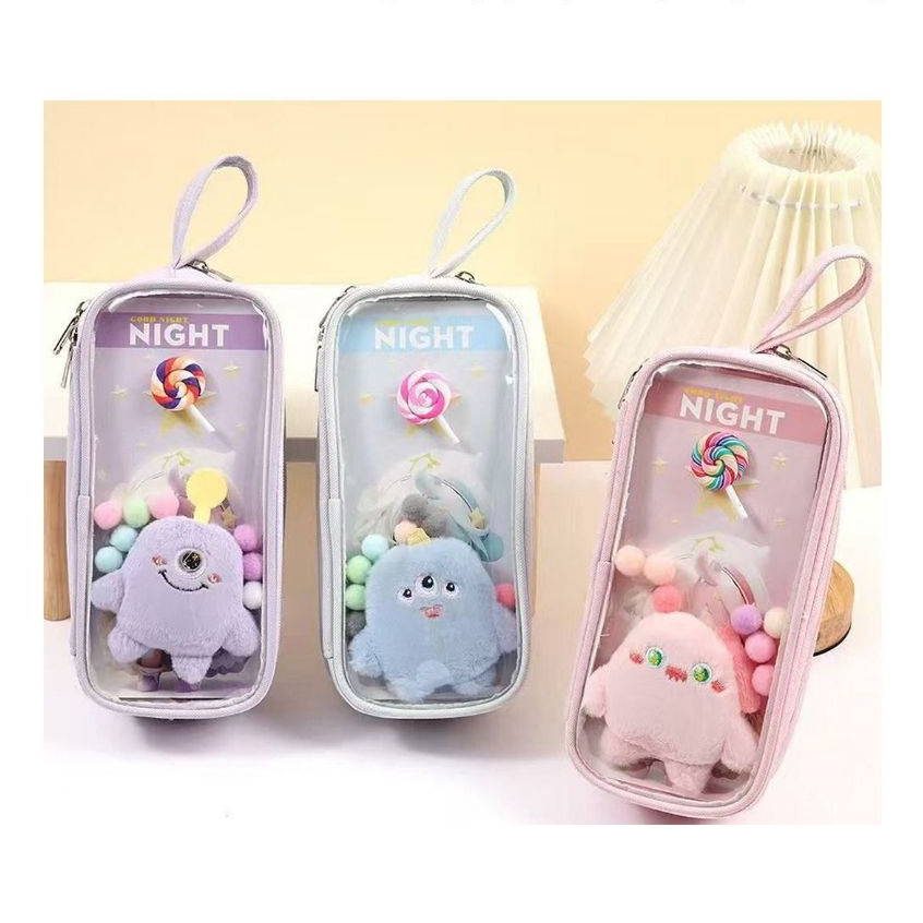 

Tempat Pensil Monster Imut 3028 Desain Transparan Dan Boneka Plushy Lucu