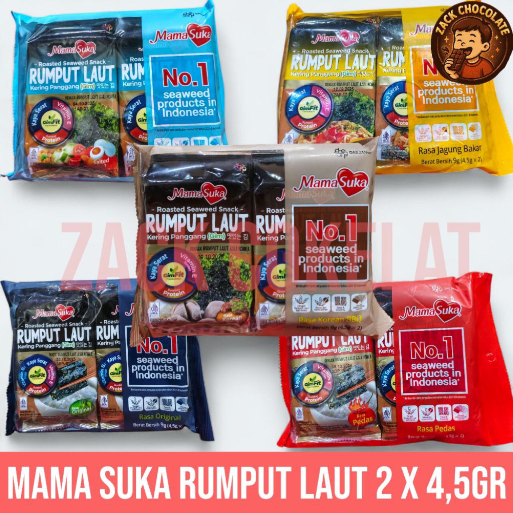 

Mama Suka Rumput Laut Snack Isi 2 x 4.5g – Camilan Gurih & Renyah