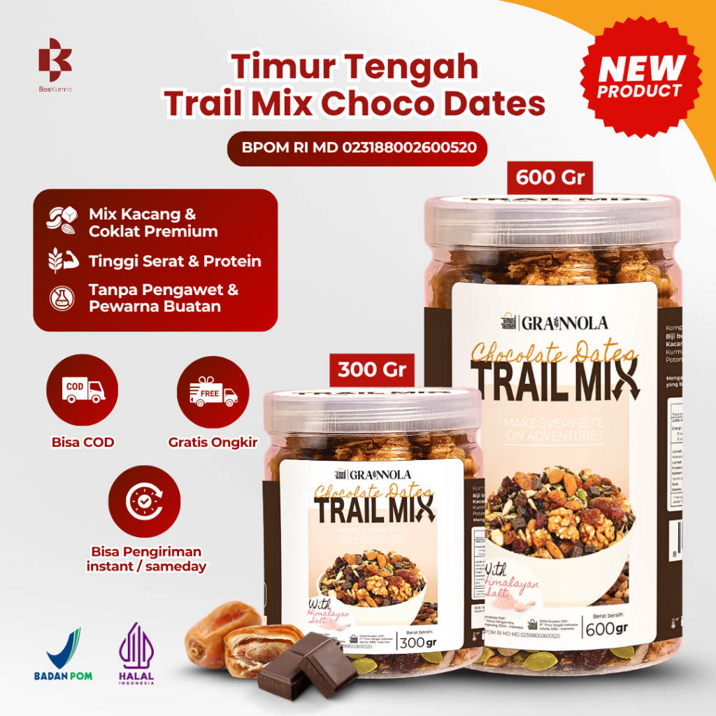 

Trail Mix Chocolate Dates 600 Gram Timur Tengah | Trail Mix Coklat Timur Tengah Healthy Food Premium - Mix Nuts