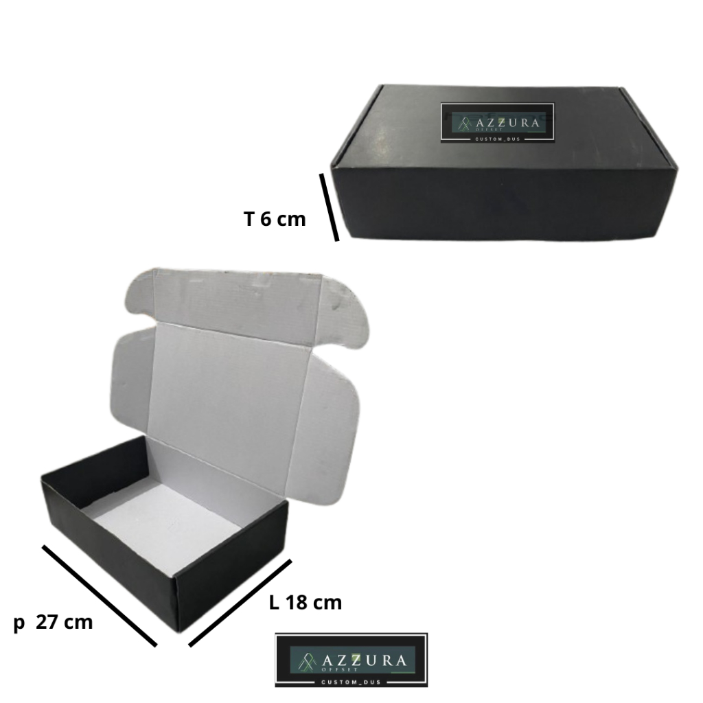 

BOX Kemasan Hitam polos, Dus tas packaging pakaian waisbag dll