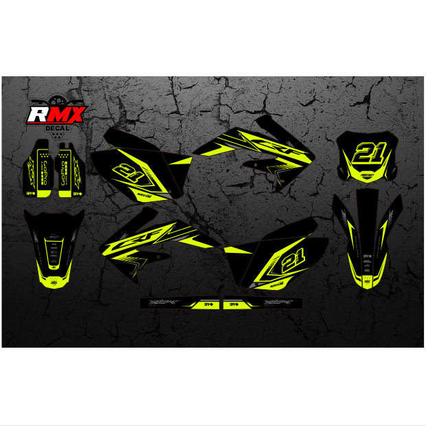 DECAL CRF 250 X FULLBODY (004) DEKAL STIKER CRF 250X HITAM MERAH, KUNING, HIJAU, BIRU TUA/MUDA, EMAS