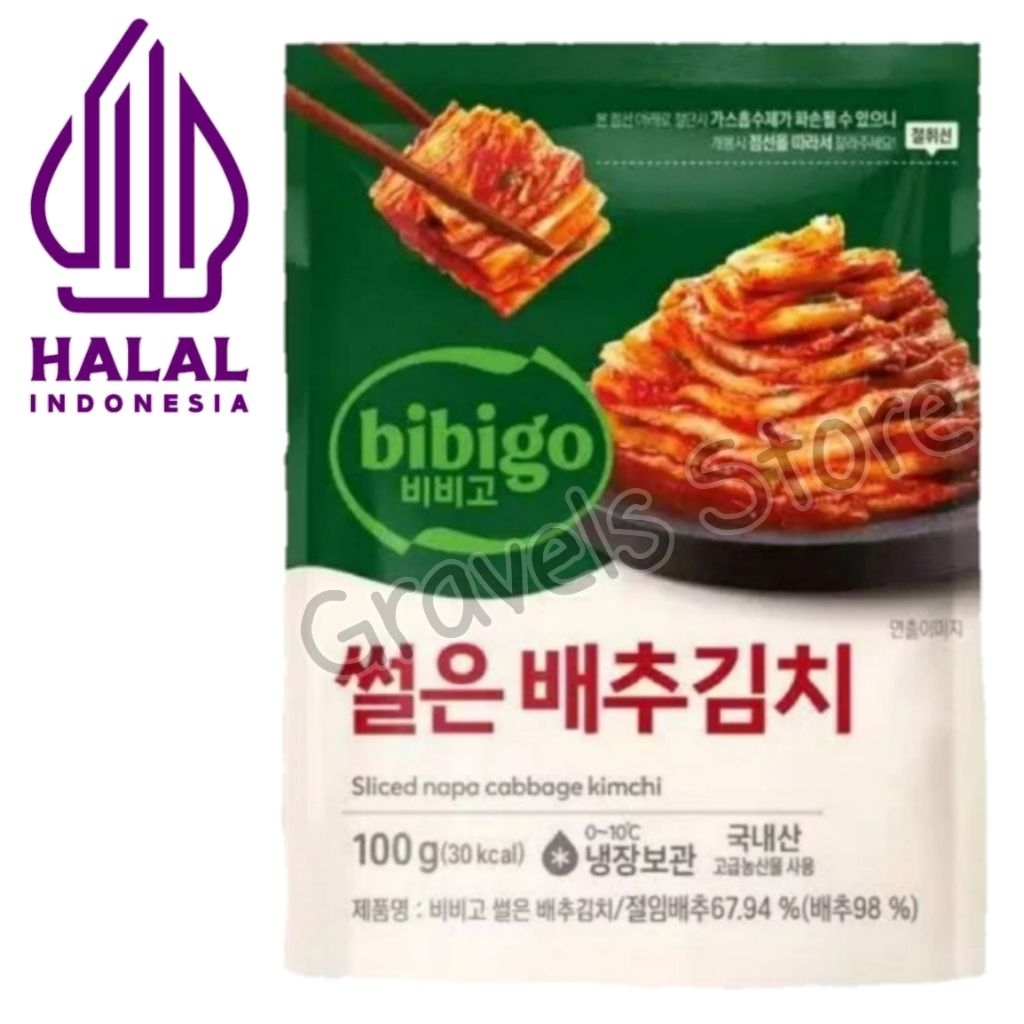 

[Logo HALAL] Bibigo Sliced Cabbage Kimchi 100gr - Kimchi Fresh Kubis Lobak Putih