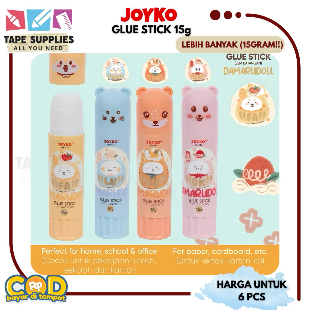 

(DAPAT 6) Lem Stick GS-117 MOTIF KARAKTER JOYKO Lem Batang Glue Stick Anak - Lem Anak Sekolah