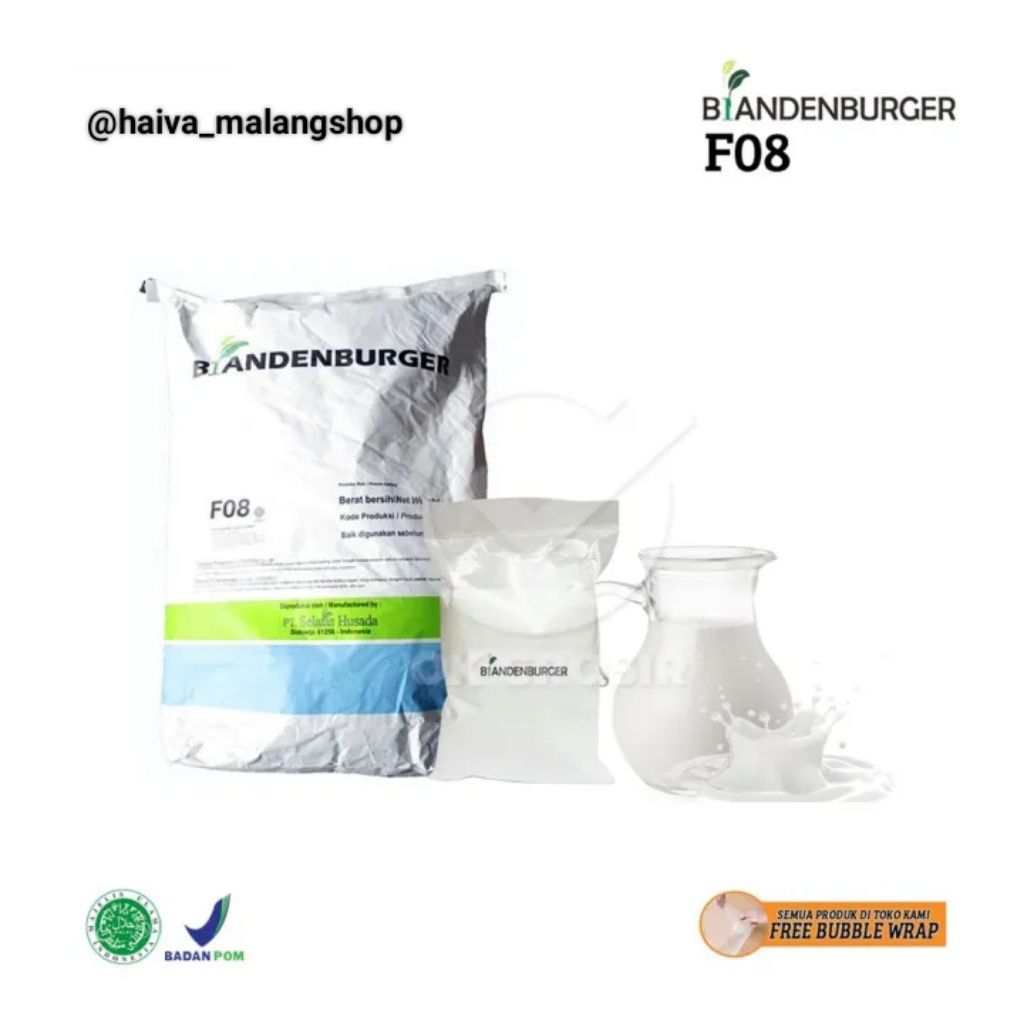 

Susu Bubuk F08 / Pengganti Susu UHT Full Cream F08 / Milk Powder For Cake / BrandenBurger / Pengganti UHT atau SKM Repack 100gram