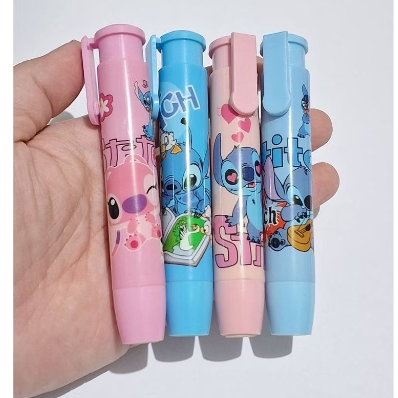 

penghapus pensil bentuk bolpen setek motif karakter stitch angel scrump alat tulis atk kantor sekolah
