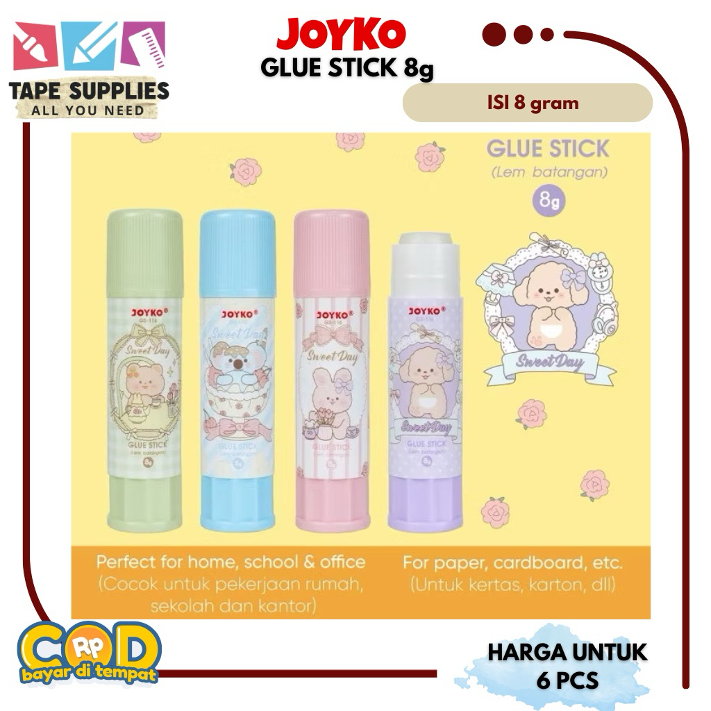 

(6 PCS) LEM Stik Glue Stick JOYKO GS-116 Lem Batangan - Lem Anak Sekolah