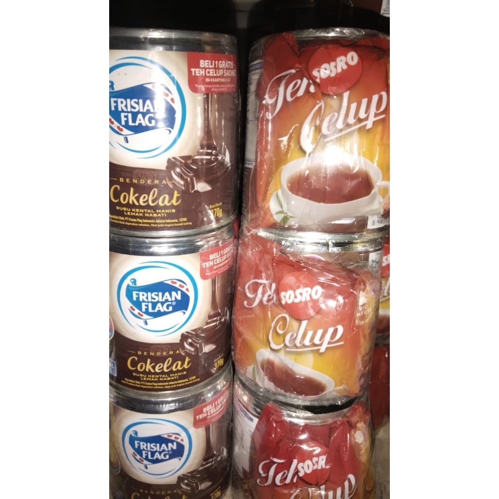 

frisian flag bendera skm kaleng 370g coklat free teh