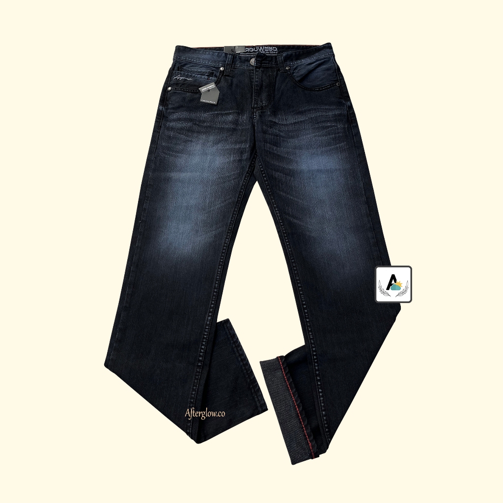 Arguweso Celana Jeans Pria Panjang Retro Standar Reguler Dewasa Laki-laki