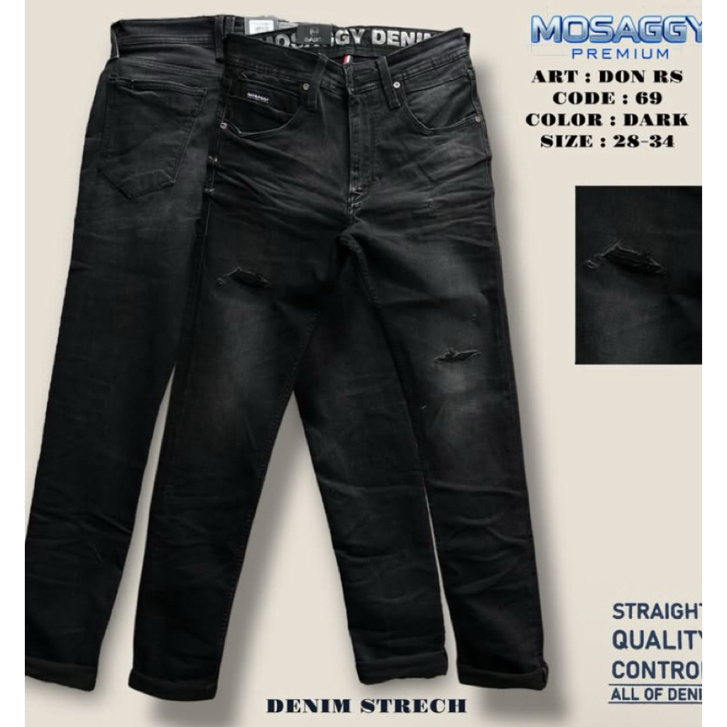Celana Denim Pria MOSAGGY || Celana Denim Strech || Celana Denim