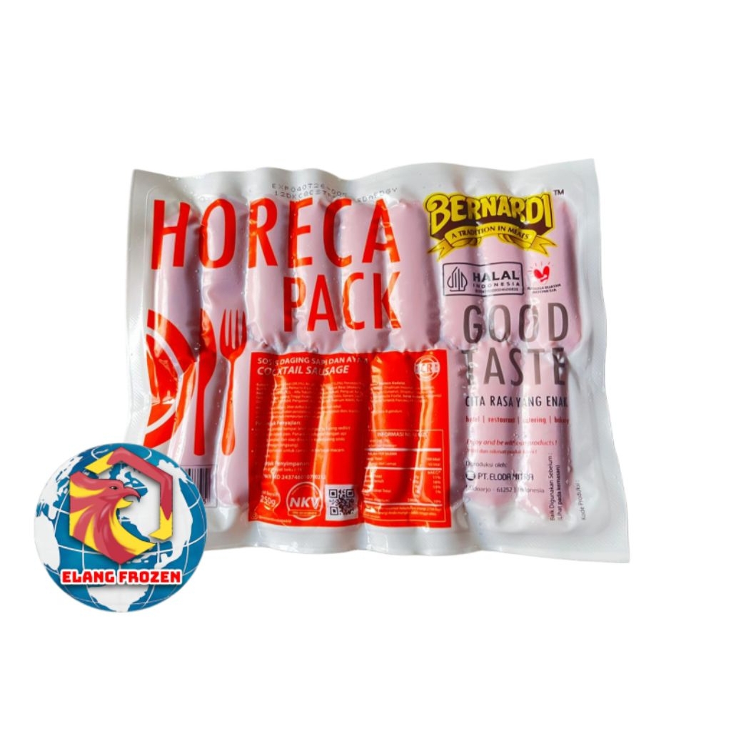 

Bernardi Sosis Horeca Cocktail 250gr | Sosis Cocktail Kombinasi Sapi & Ayam