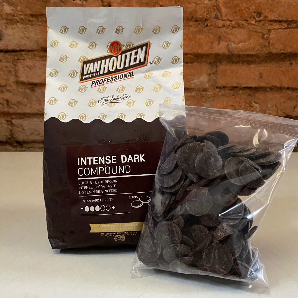 

van houten button | van houten dark compound kemasan repack 250gr / van houten dark chocolate