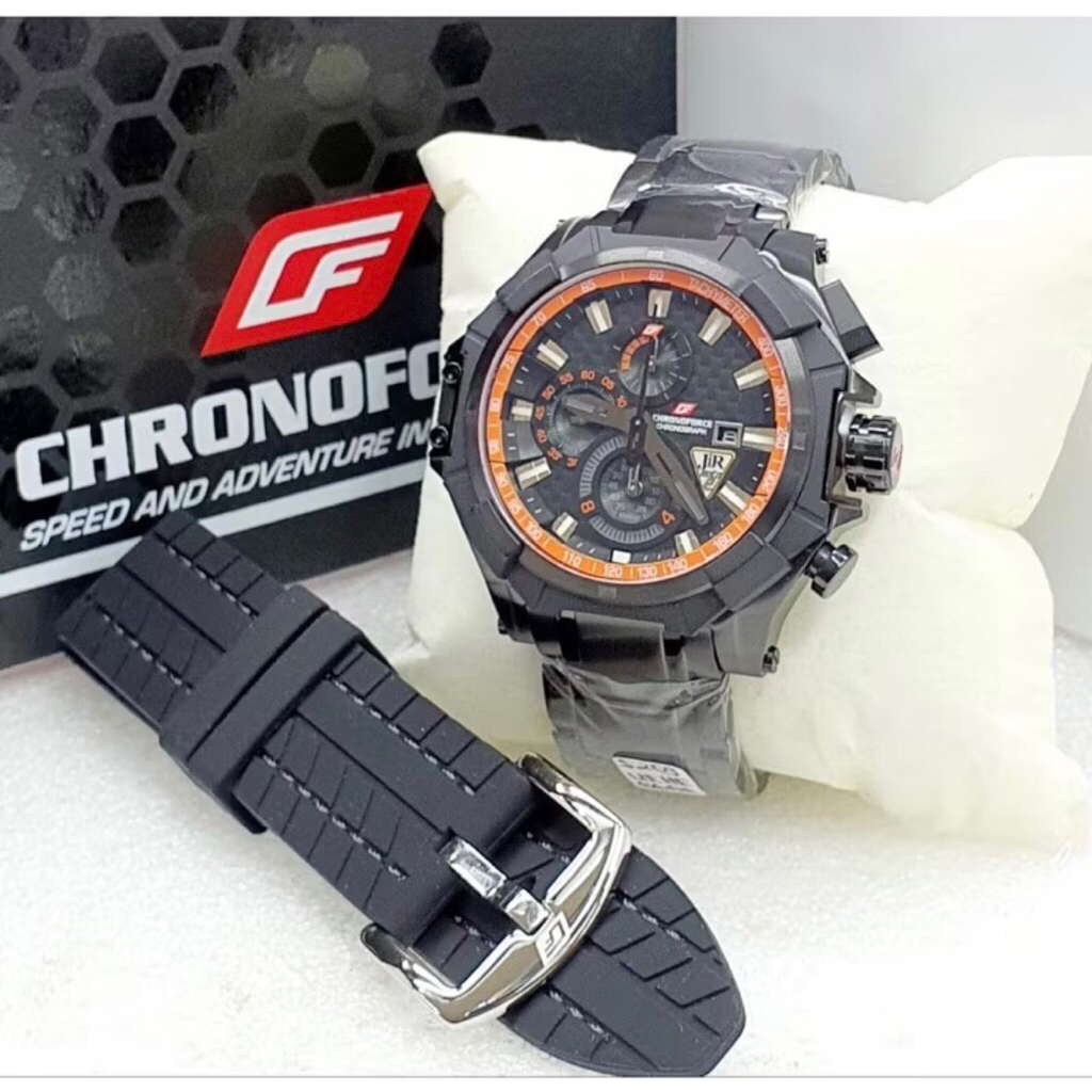 JAM TANGAN PRIA CHRONOFORCE 5209 / CF 5209G [box set / free tali rubber]