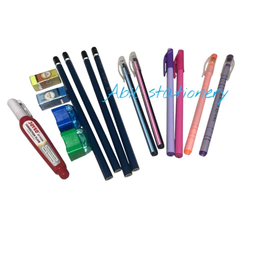 

paket alat tulis hemat A1 /15 /atk/pulpen/pensil/stip/typex