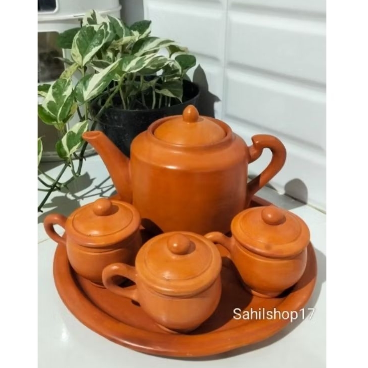 Poci Tanah Liat Khas Tegal Poci Jumbo Terbaru Set Poci Kervis Cangkir 3