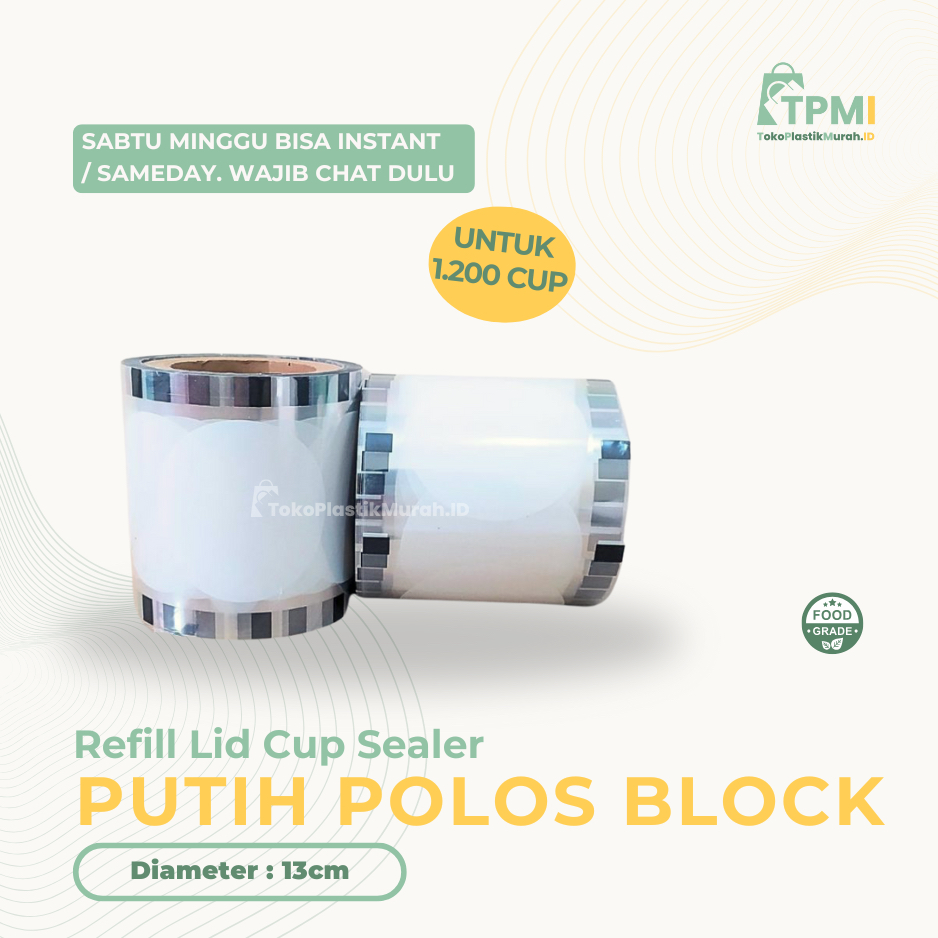 [BISA INSTANT] PLASTIK LID CUP SEALER PUTIH | LID CUP SEALER PUTIH | LID CUP PLASTIK | LID SEALER