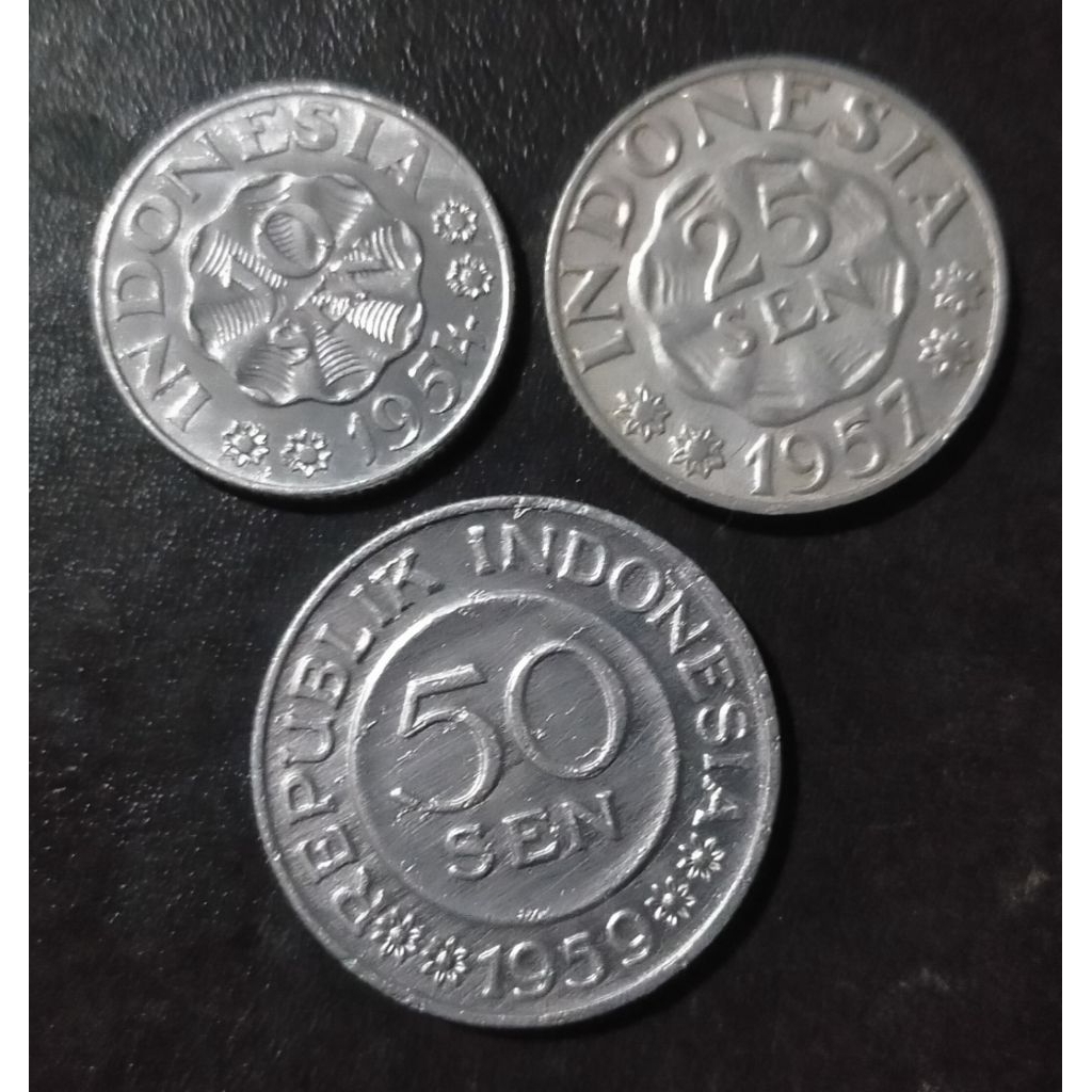 Set uang kuno sen Garuda 10 sen 25 sen 50 sen