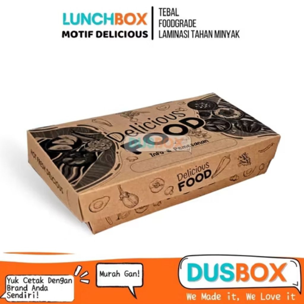 Paper lunch box L motif FOOD