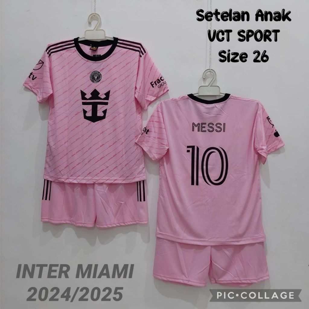 Setelan Jersey Sepak Bola Futsal Anak Warna Pink Merah Muda Usia 1-12 Tahun Kualitas Sablon