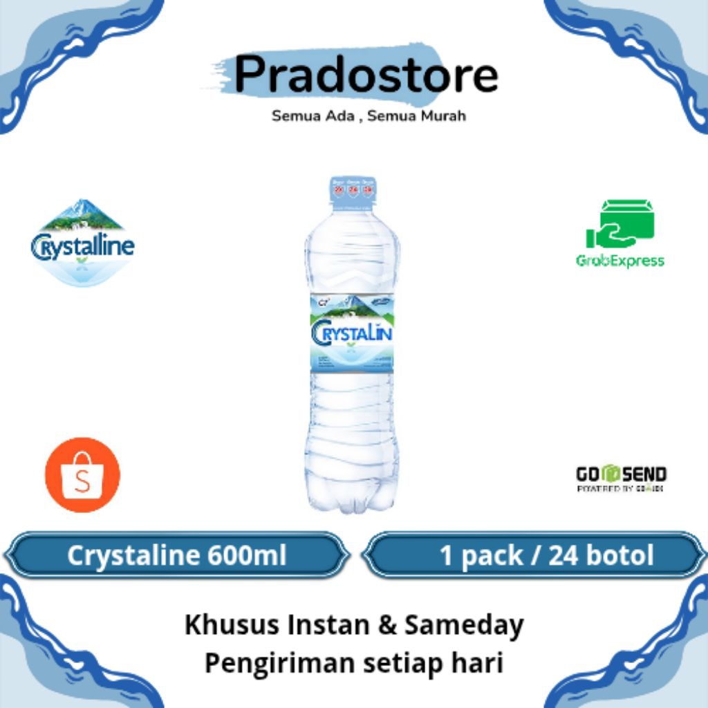 

Crystaline Air Mineral Dalam Kemasan Botol 600ml [1pack / 24botol