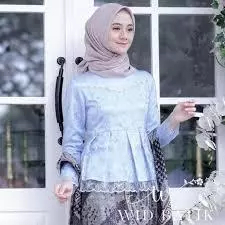 Kebaya Couple Balqees/Kebaya Brokat Lamaran Tunangan Modern 2021/Baju Couple Pasangan Keluarga Sarim